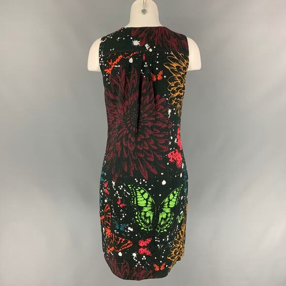 JOHN RICHMOND Size 6 Multi-Color Print Viscose Shift Dress - Picture 4 of 6